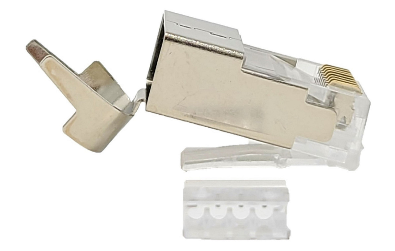 Metal Shielded (FTP) RJ45 Connectors rated for stranded & solid CAT 7/6A/6 cable (40-Pack)