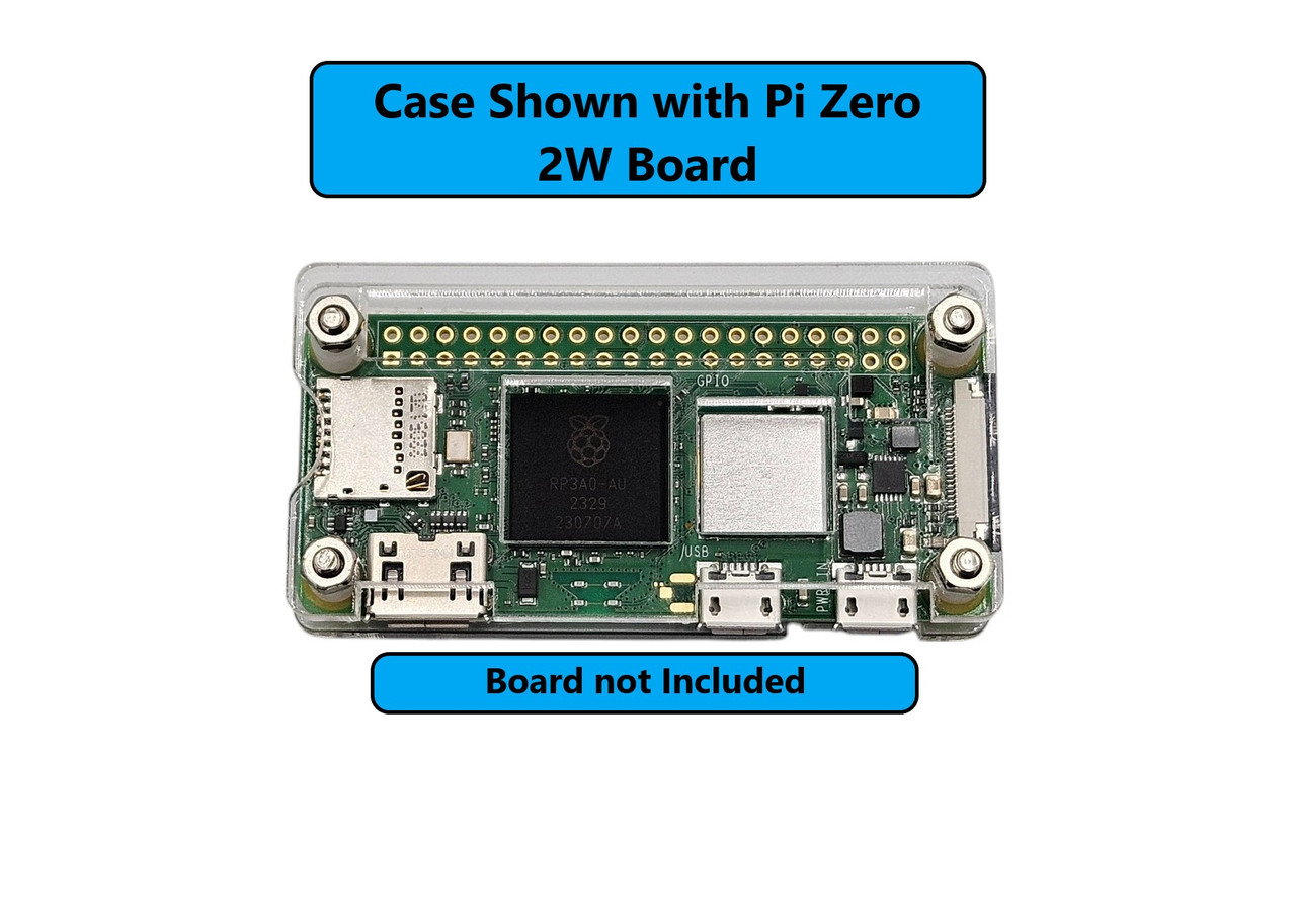 Raspberry Pi Zero/2W Starter Acrylic Case Kit with Power Adapter