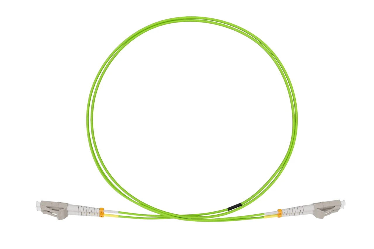 OM5 LC/LC UPC Duplex Multimode Fiber Optic Patch Cable – LSZH/OFNR Dual-Rated