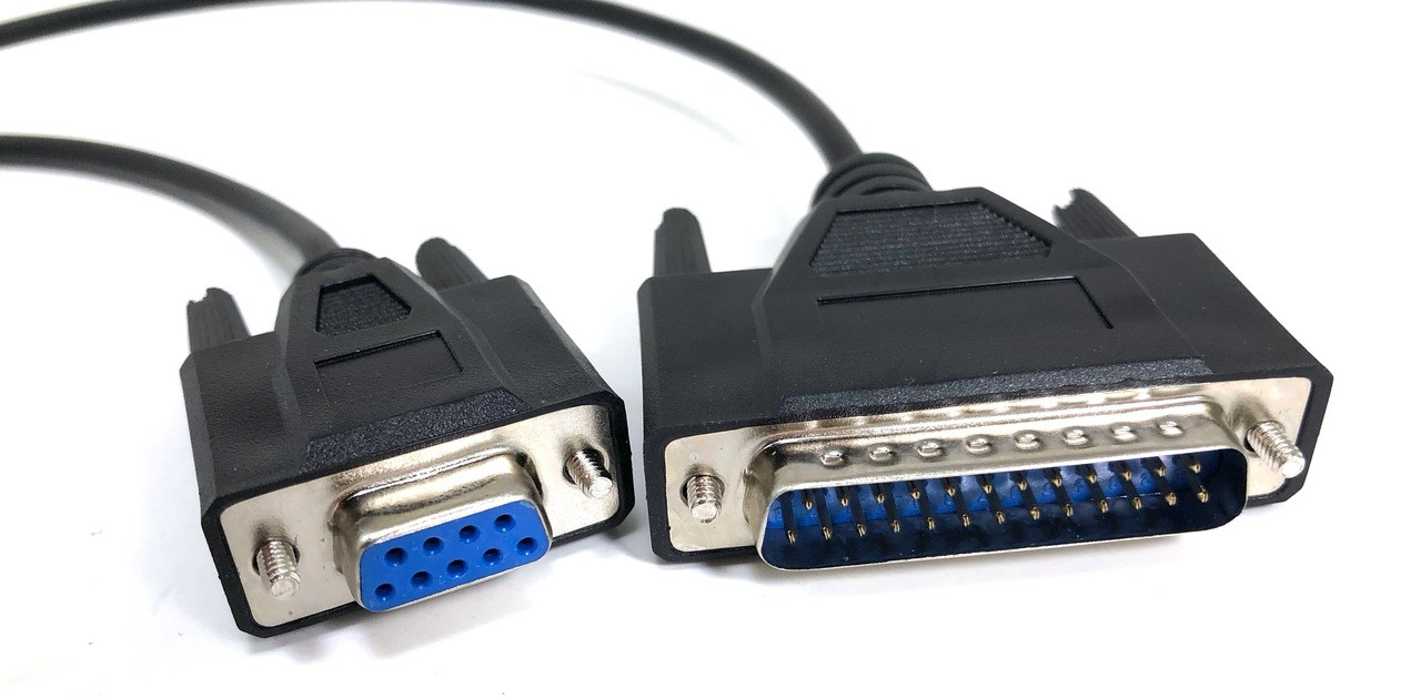 6 ft AT Modem Serial Cable – DB9 Female to DB25 Male | RS-232 Connection