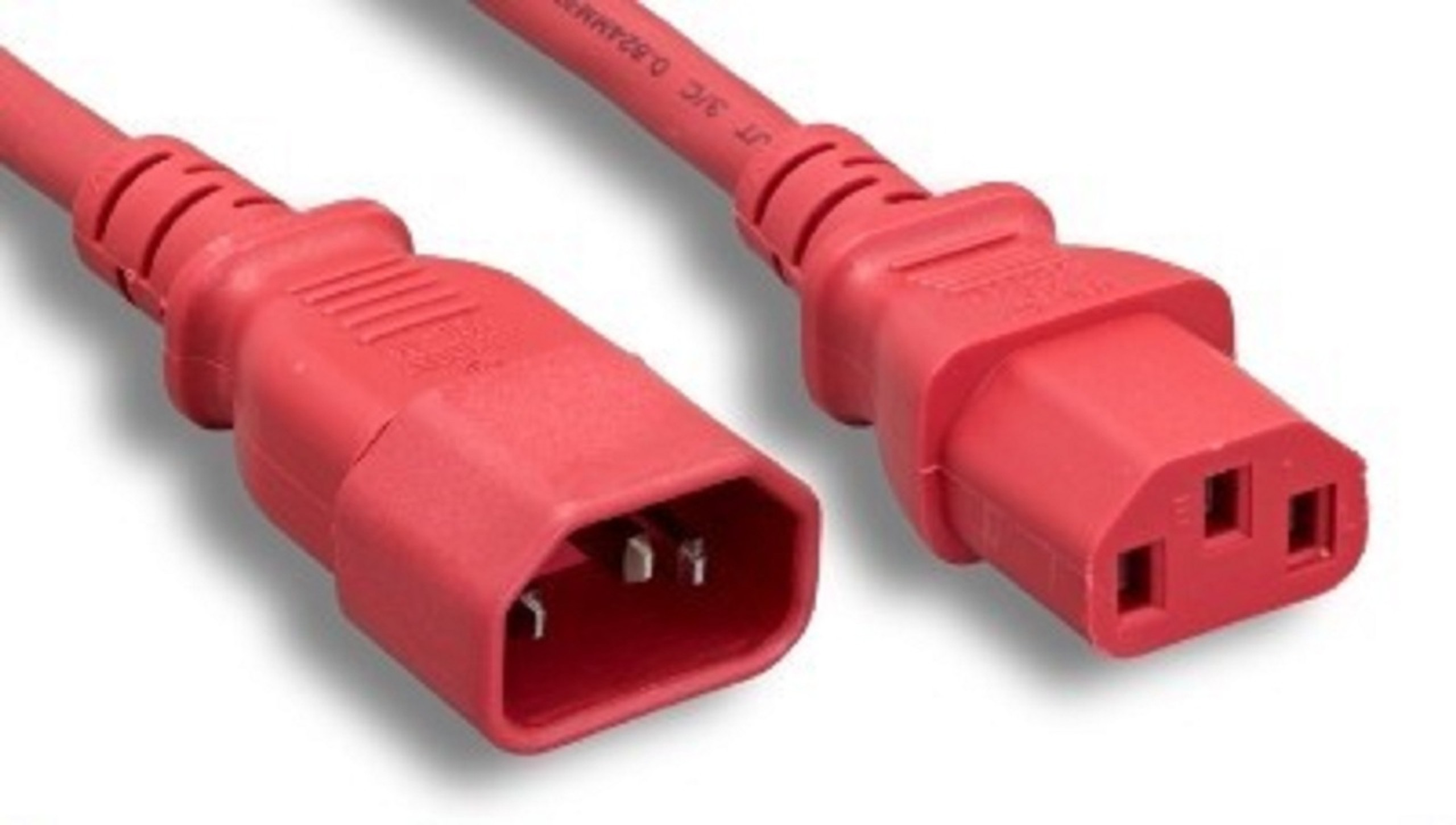 6 Feet Ac Power Extension Cord 18awg C13 To C14 Red Micro