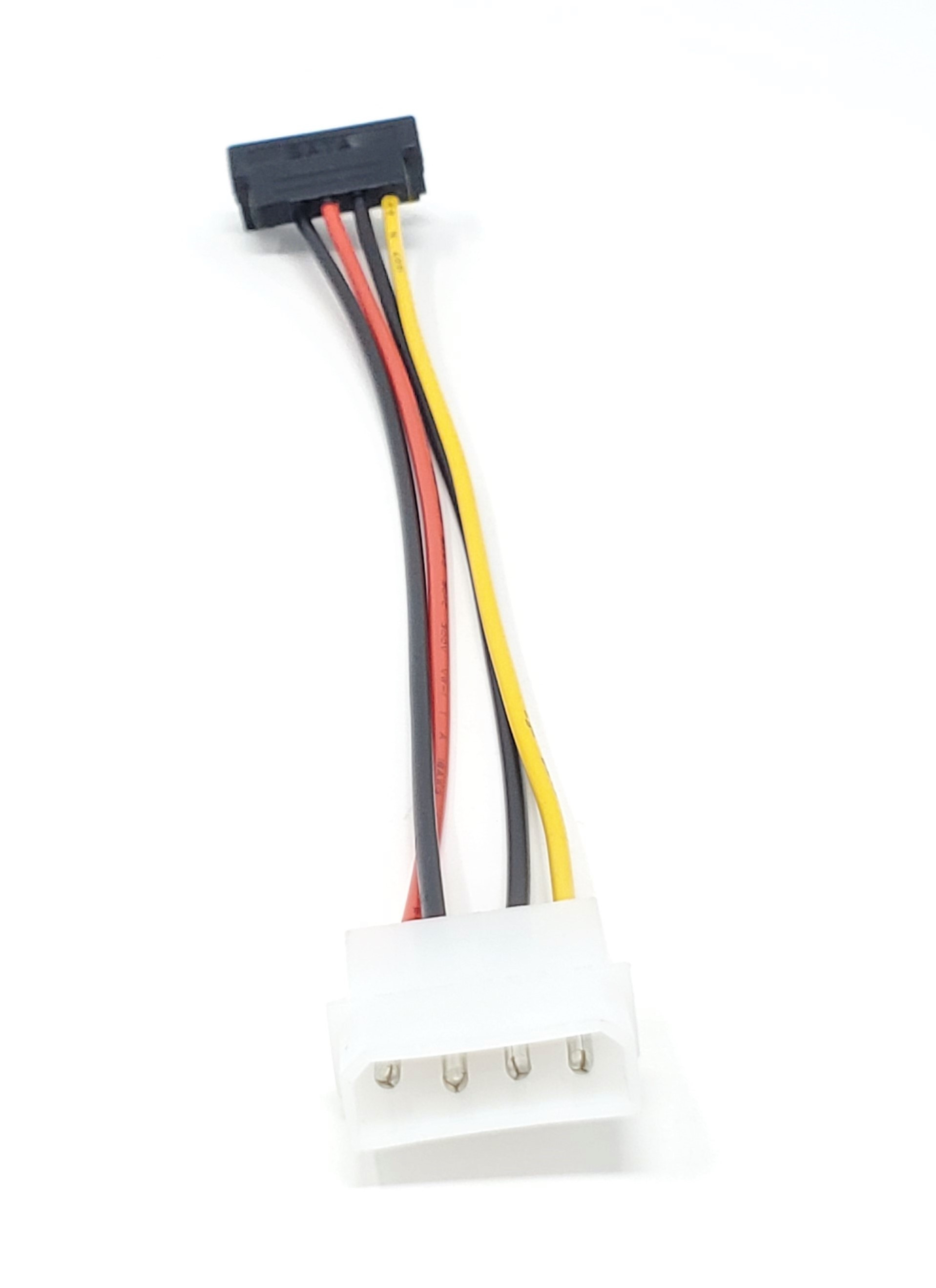 6in 4Pin Molex LP4 to Left Angle SATA Power Adapter Cable Micro
