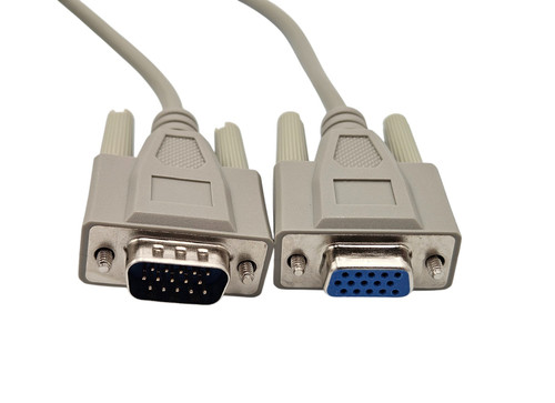Câble VGA HD D-Sub15 Mâle Vers Mâle 150 Cm - Connecteur Coudé - Pour écran, Projecteur, Vieux PC - 7