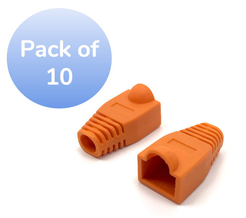 Cat6 Snagless Cable Boot (Orange, 10 pack)