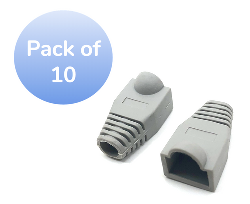 Cat6 Snagless Cable Boot (Gray, 10 pack)