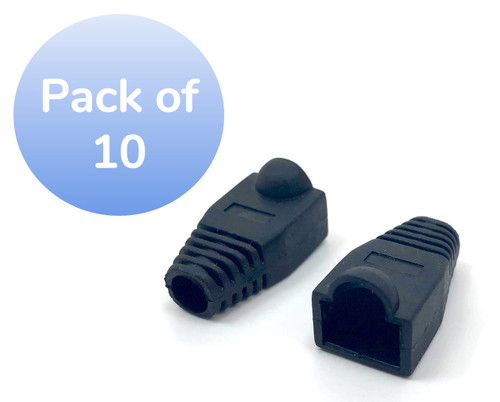 Cat6 Snagless Cable Boot (Black, 10 pack)