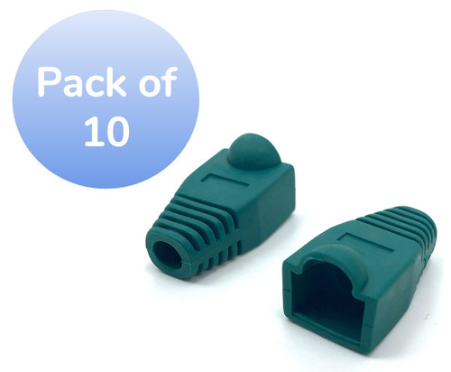 Cat5E Snagless Cable Boot (Green, 10 pack)