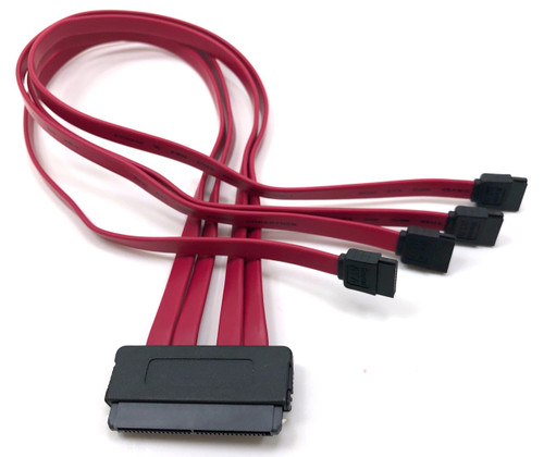 その他 32tanaka 32-Pin SFF-8484 to 4x7-Pin SATA Breakout Cable - Micro Connectors