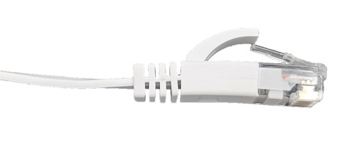 7 Feet Cat6 UTP RJ45 Flat Patch (30AWG) Cable (White)