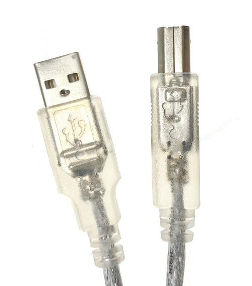 6 Feet USB 2.0 USB-A to USB-B M/M Cable (Clear)