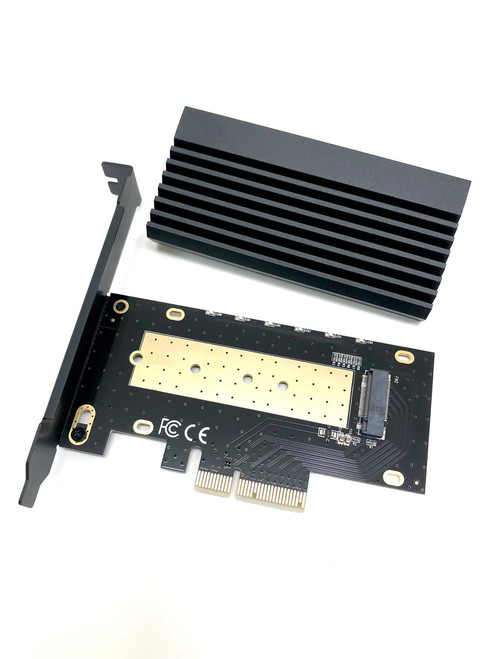 M.2 NVMe 80mm SSD PCIe x4 Adapter with Covered Heat Sink