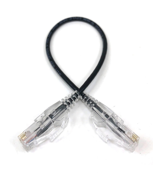 Ultra Slim CAT6 Patch Cable (28AWG), Black, Snag-less RJ45 Ethernet Network Cable