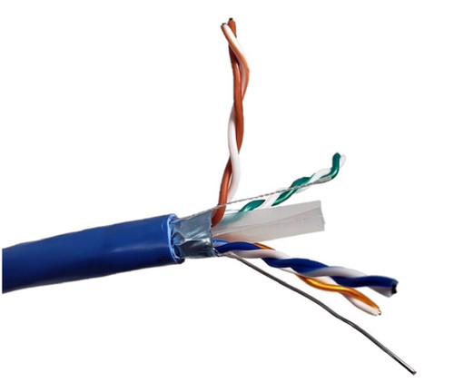 500 Feet Cat6 Solid-Shielded (STP) Bulk Ethernet (23AWG) Cable-Blue