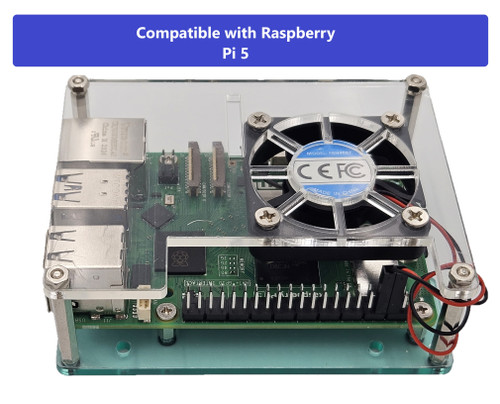 Acrylic Stackable Raspberry Pi 5, Pi 4 & Pi 3 Case with Fan