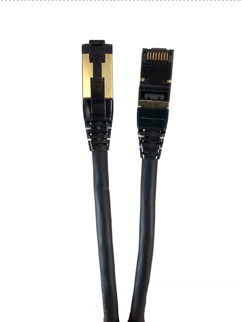 1 Foot Cat8 SFTP RJ45 Patch 26AWG Cable (Black)