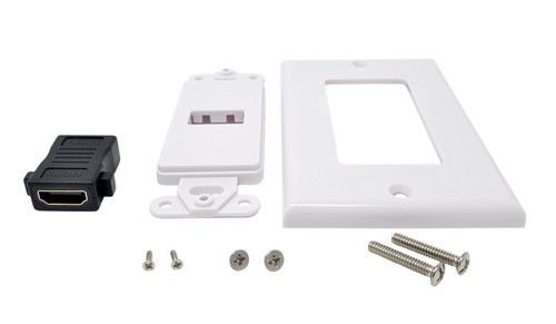 Single Outlet Female HDMI Wall Plate (White)