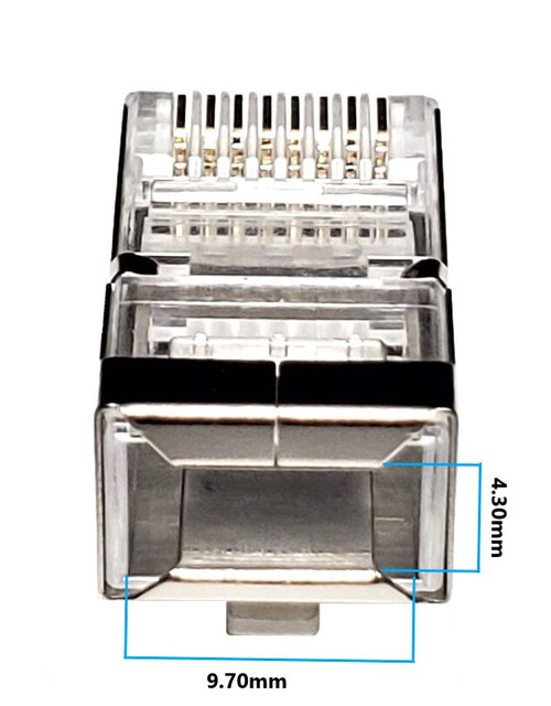 Cat6 Shielded Modular Plug with Load Bar (100 Pack) - Micro