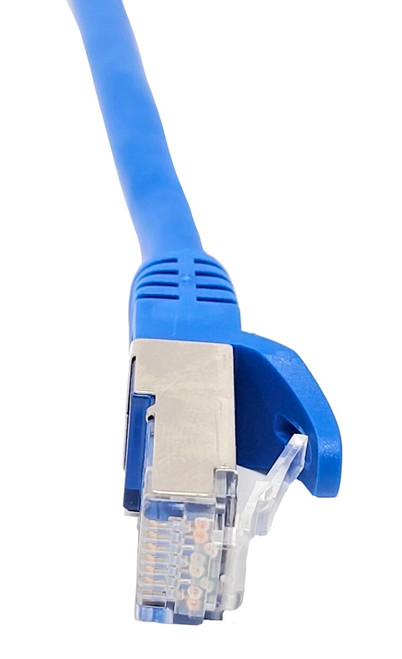 1 Foot CAT 7 SFTP Double Shielded RJ45 Snagless Ethernet 26AWG Cable, Blue- 5 Pack