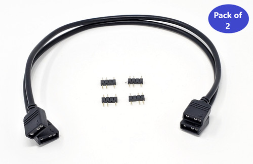 50cm Addressable RGB Extension Cable with Male Pins / 2-Pack