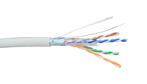 500 FT CAT 6A Solid & Shielded (F/UTP) CMR Riser Bulk Ethernet Cable (White)