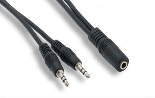 3.5mm Stereo Audio Female to 2-Males  Splitter Cable