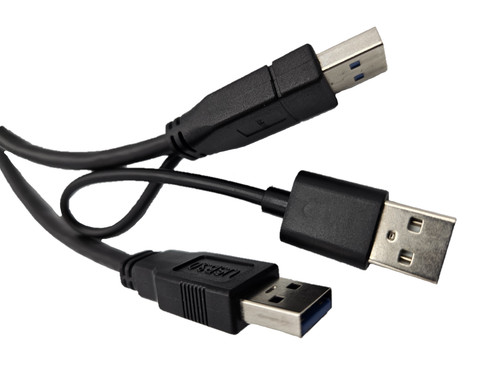 20 Inch USB-A 3.0 Male to USB-A 2.0 Male & USB-A 3.0 Male Y Splitter 