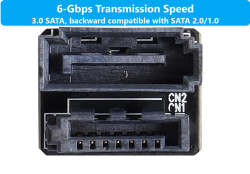 180 Degree SATA 7-Pin Male to Female Connector