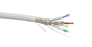 300FT CAT8 40Gbps Ethernet Bulk Cable – S/FTP Solid Wire 23AWG – Blue, Unterminated