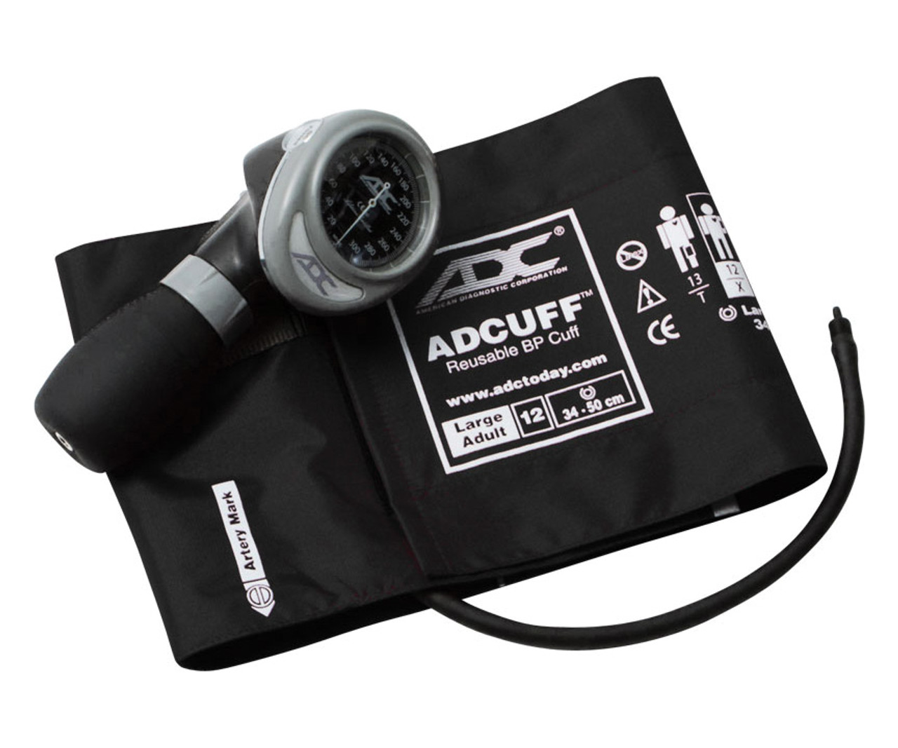 ADC 703 Diagnostix Aneroid Sphygmomanometer, Large Adult Cuff, 703-12XBX