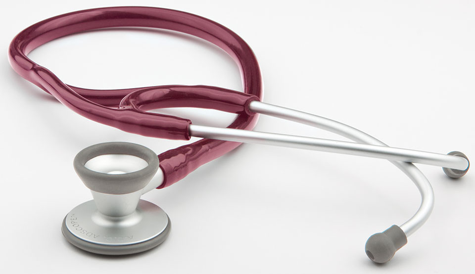 ADC 606 Ultra-lite Cardiology Stethoscope, Burgundy, 606BD
