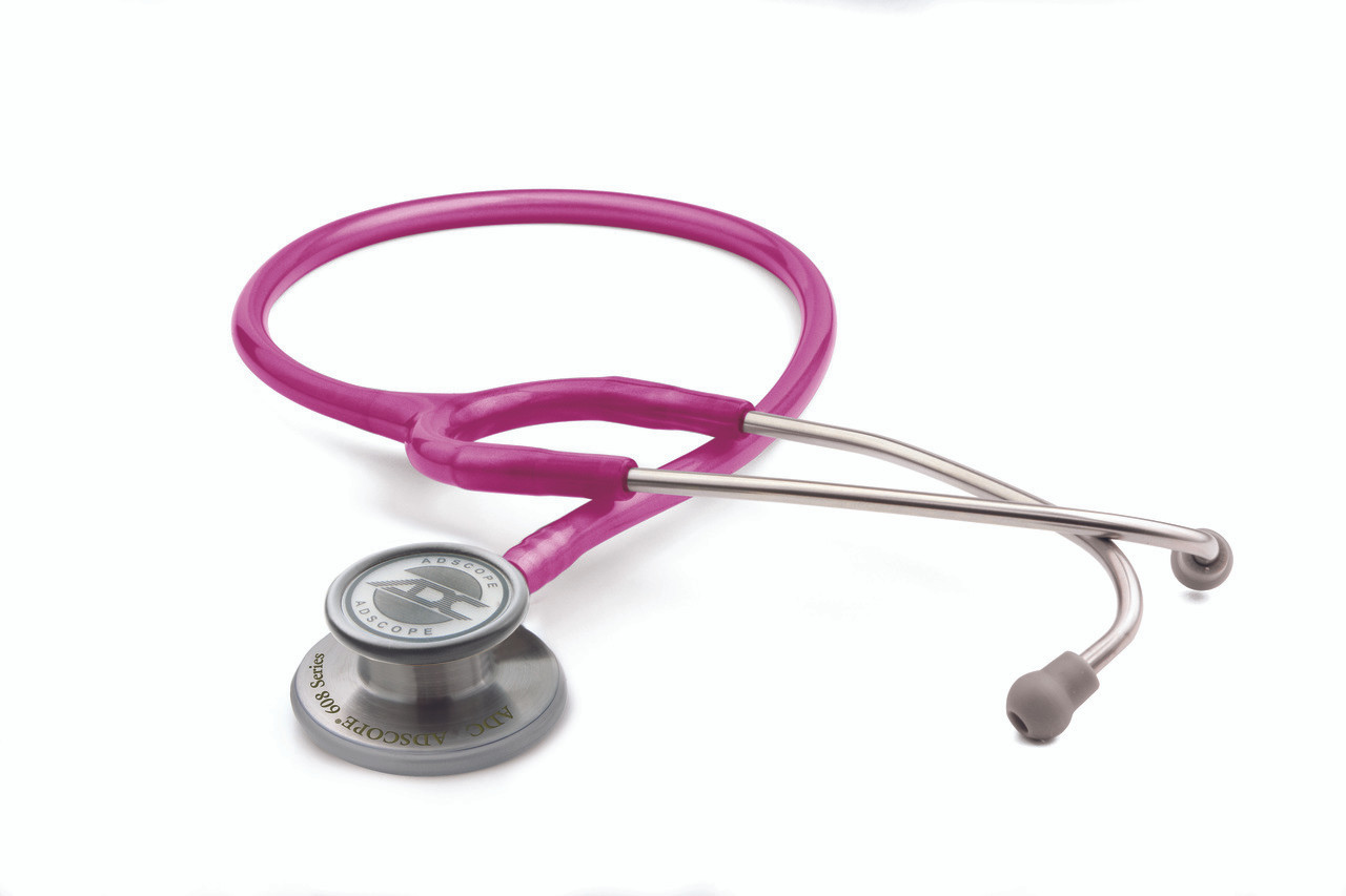 ADC Adscope 608 Convertible Clinician Stethoscope, Metallic Raspberry, 608MRS