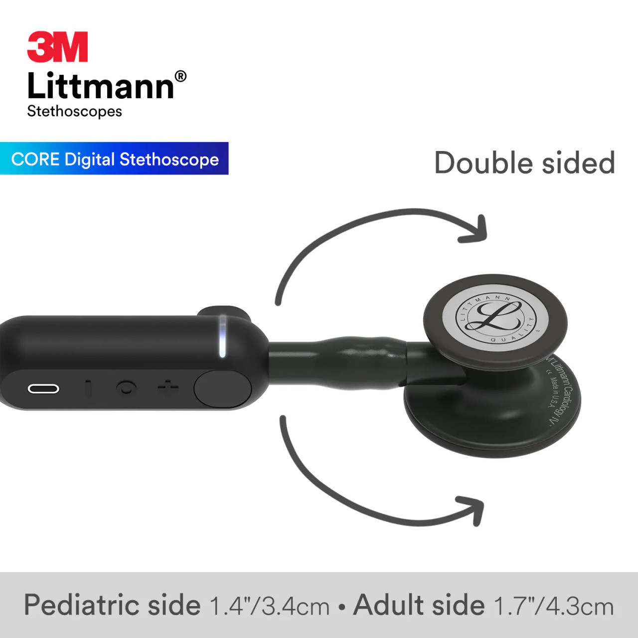 3M Littmann CORE Digital Stethoscope, Black, 8480