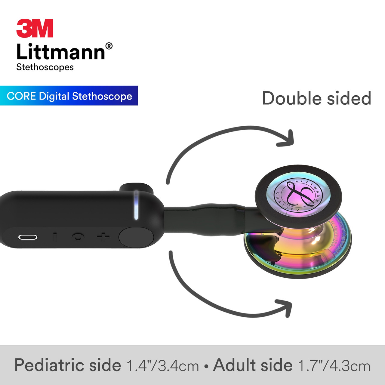 Littmann Core Digital Stethoscope, Rainbow Black, 8570