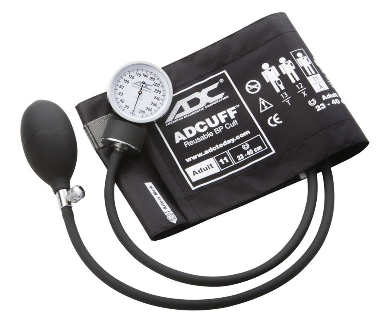 ADC Prosphyg 760 Pocket Aneroid Sphygmomanometer, Adult Cuff in Black