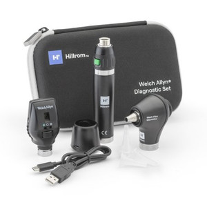 Welch Allyn 71-SM2LXU 3.5v Diagnostic Set with Coaxial LED Ophthalmoscope, MacroView Basic LED Otoscope, one Lithium Ion Rechargeable Power Handle, and Hard Case