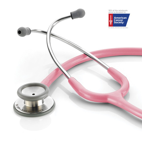 ADC 603 Clinician Stethoscope, Breast Cancer Awareness Metallic Pink, 603PBCA