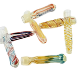 3" Assorted Colosr Swirl Glass Chillums