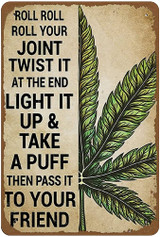Novelty Sign | Roll Roll Your Joint | Tin 8x6