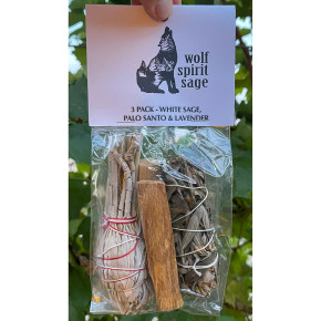 Smudge Kit | White Sage | Palo Santo | Lavender | 3 Pack Set Smudge Kit | White Sage | Palo Santo | Lavender | 3 Pack Set