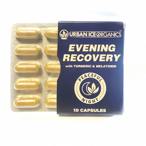 Urban Ice Organics Evening Recovery Kratom, Tumeric and Melatonin  Capsules Various Sizes