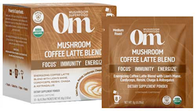 Om Superfood Mushroom Blend Coffee Latte Drink Mix