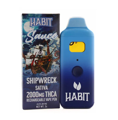 Habit Sativa THCa Sauce 2g Rechargeable Vape Pen in Various Strains