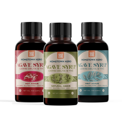 Hometown Hero 120mg D9 Agave Syrups in 3 Flavors