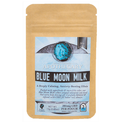 Packed with superfoods & incredible color, Blue Moon Milk is here to help whenever you need that push to doze off.* Delicious, vegan, gluten-free, and handmade & packaged in 100% biodegradable bags, our Blue Moon Milk is ethically-sourced & crafted with intention, paired with the finest, safe & legal hemp-derived CBD.