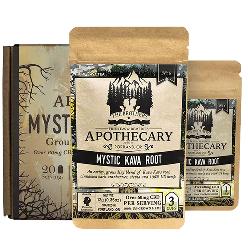 Brothers Apothecary | Mystic Kava Root Hemp Tea | 60mg/Serving | Trio