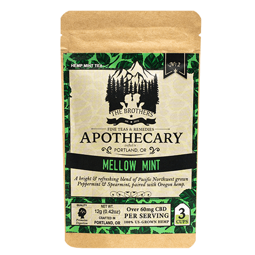 Brothers Apothecary | Mellow Mint Hemp Tea | 60mg/Serving | 3 Bags
