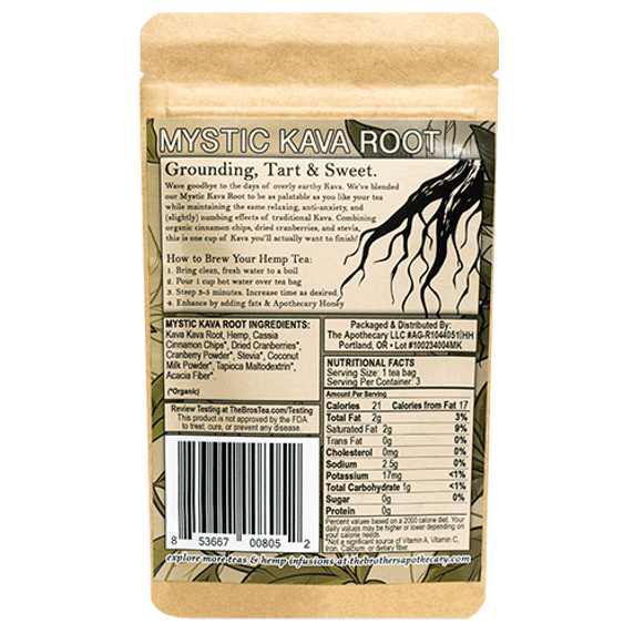 Brothers Apothecary | Mystic Kava Root Hemp Tea | 60mg/Serving*