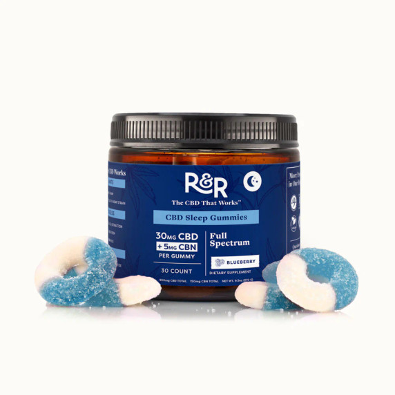 R&R Medicinals Sleep CBD and CBN 30mg Gummies in 2 Sizes
