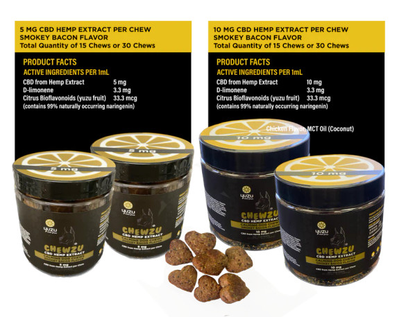 Yuzu CBD+ Smokey Bacon Calming Dog Chews *Various Mg