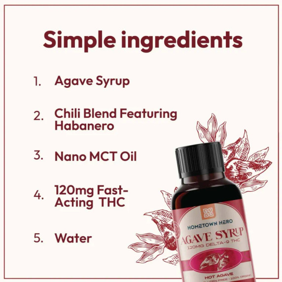 Hometown Hero 120mg D9 Agave Syrups in 3 Flavors
